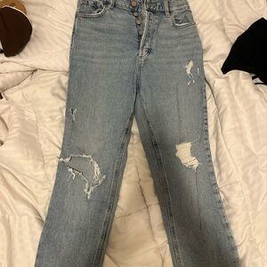 Women's Blue Distressed Jeans